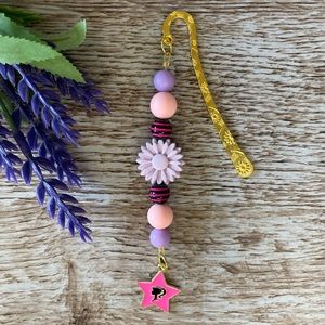 Bookmark Barbie Handcrafted Artisan Beaded Metal Journal Gift Read Book